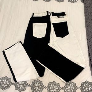 Revice black and white straight leg denim jeans